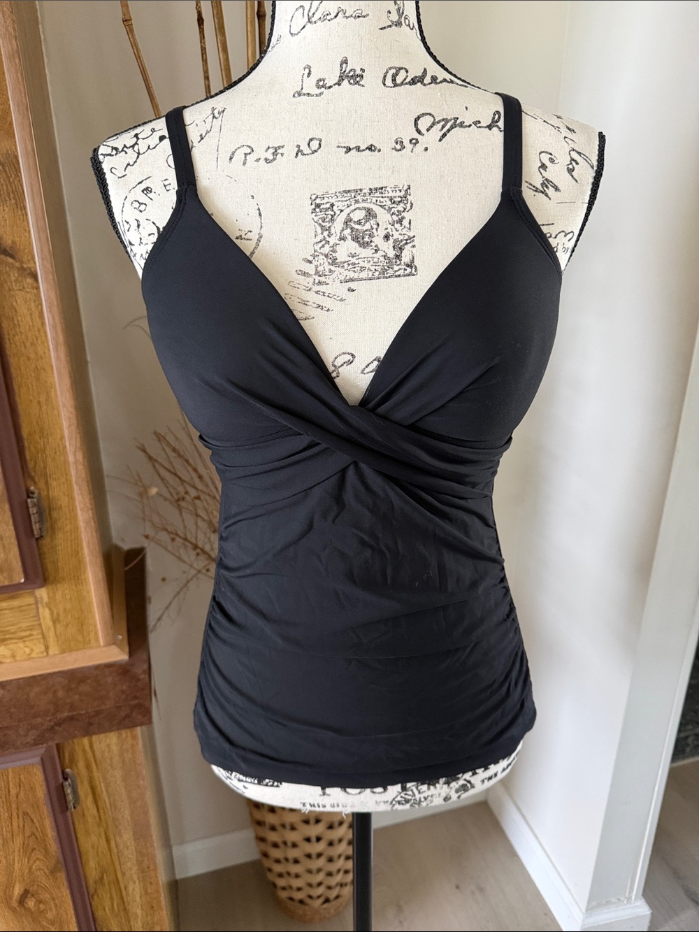 Black Women's Twist-Front Swim Top